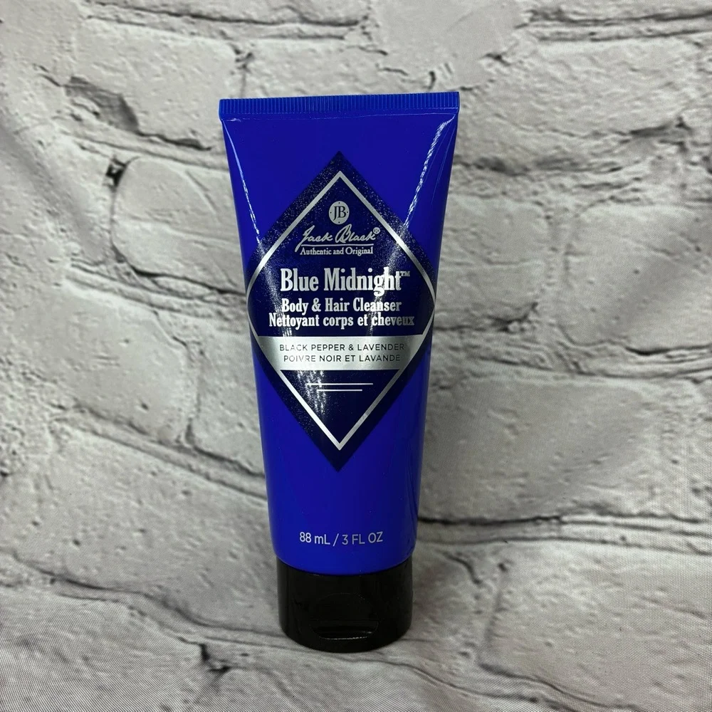 Jack Black Blue Midnight Body & Hair Cleanser Black Pepper Lavender 3 fl oz NEW